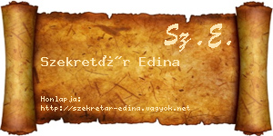 Szekretár Edina névjegykártya